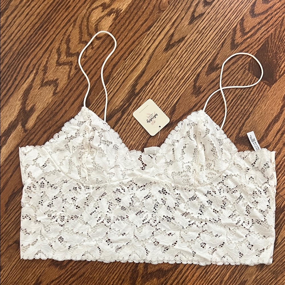 Free People Lace Bralette in Cream